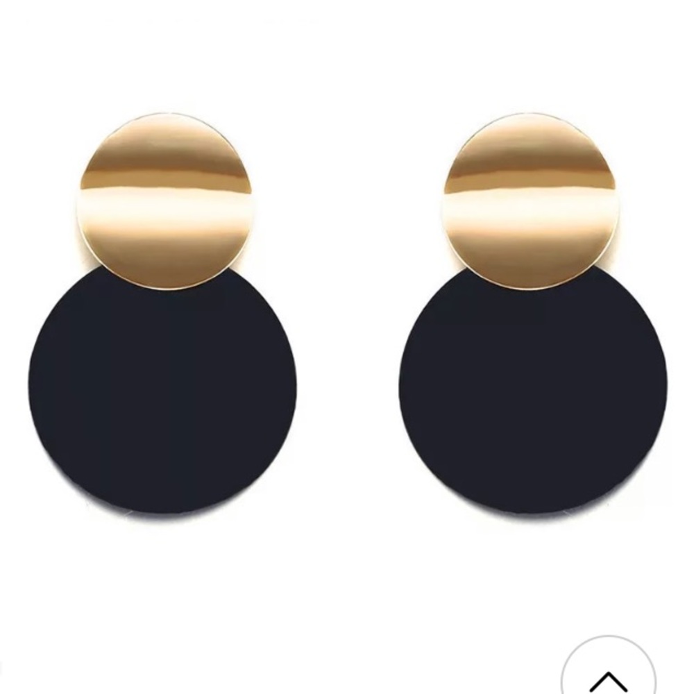 NEW!💙💎BIG🖤BOLD💛MODERN🖤CIRCLES💎💙GOLDEN BLACK - Picture 2 of 7